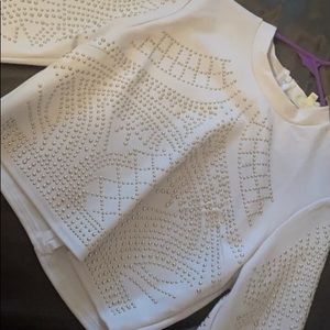 White Bedazzled Long Sleeve